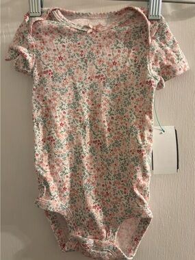 Carter's Floral Print One-Piece Bodysuit - Pink, Green, Red